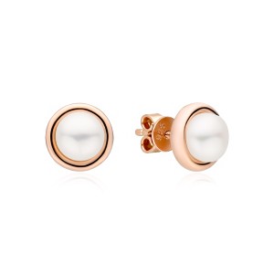 Cercei argint placati cu aur roz cu perle naturale albe DiAmanti SK22525GE_W-G (Argint 925‰ 2,3 g.)